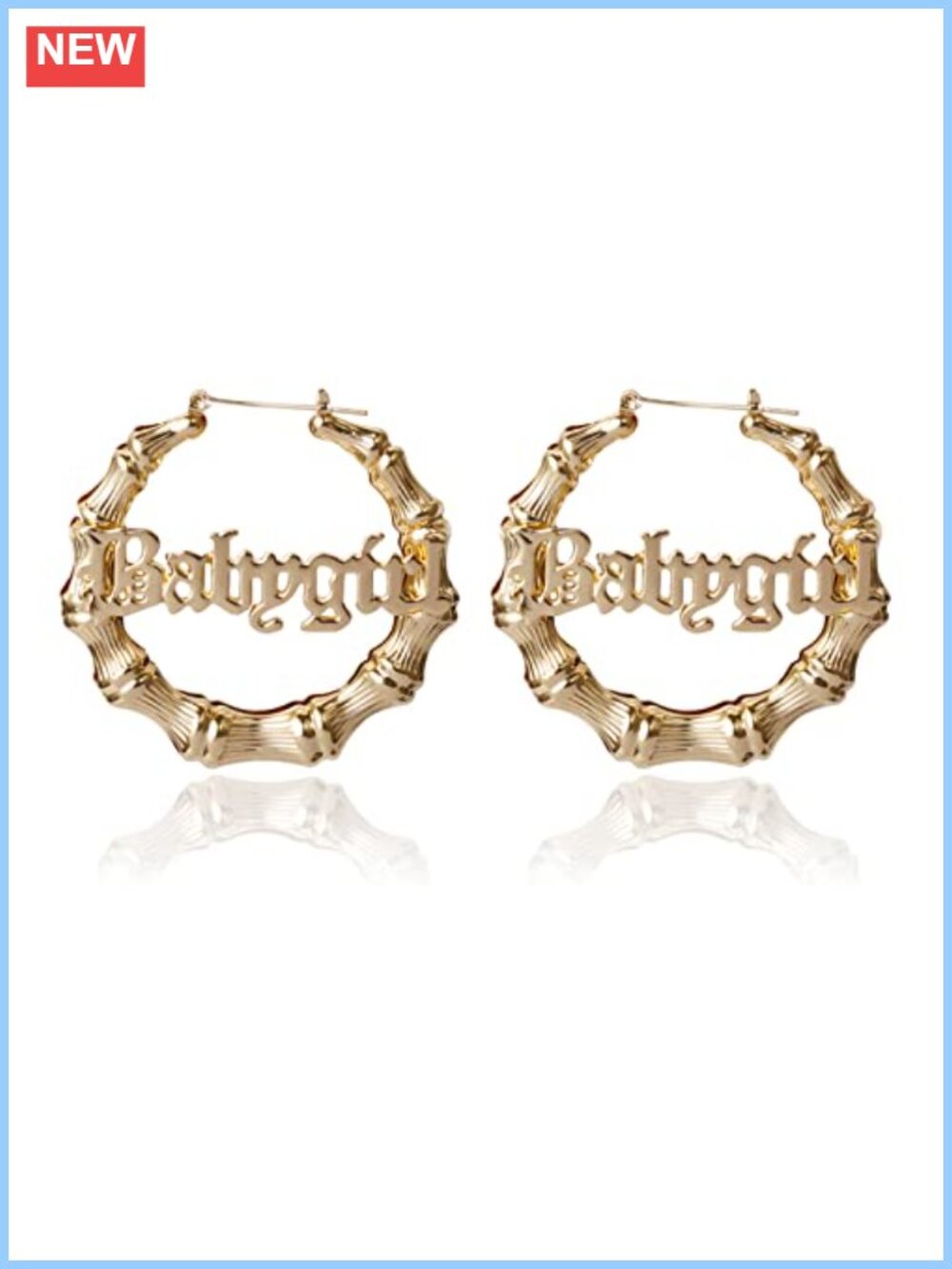 Big Hollow Round Letter Hoop Earrings Alloy French Wire Punk Party